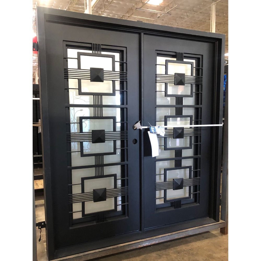 Malibu 6/0x6/8 Double Wrought Iron Prehung Front Door